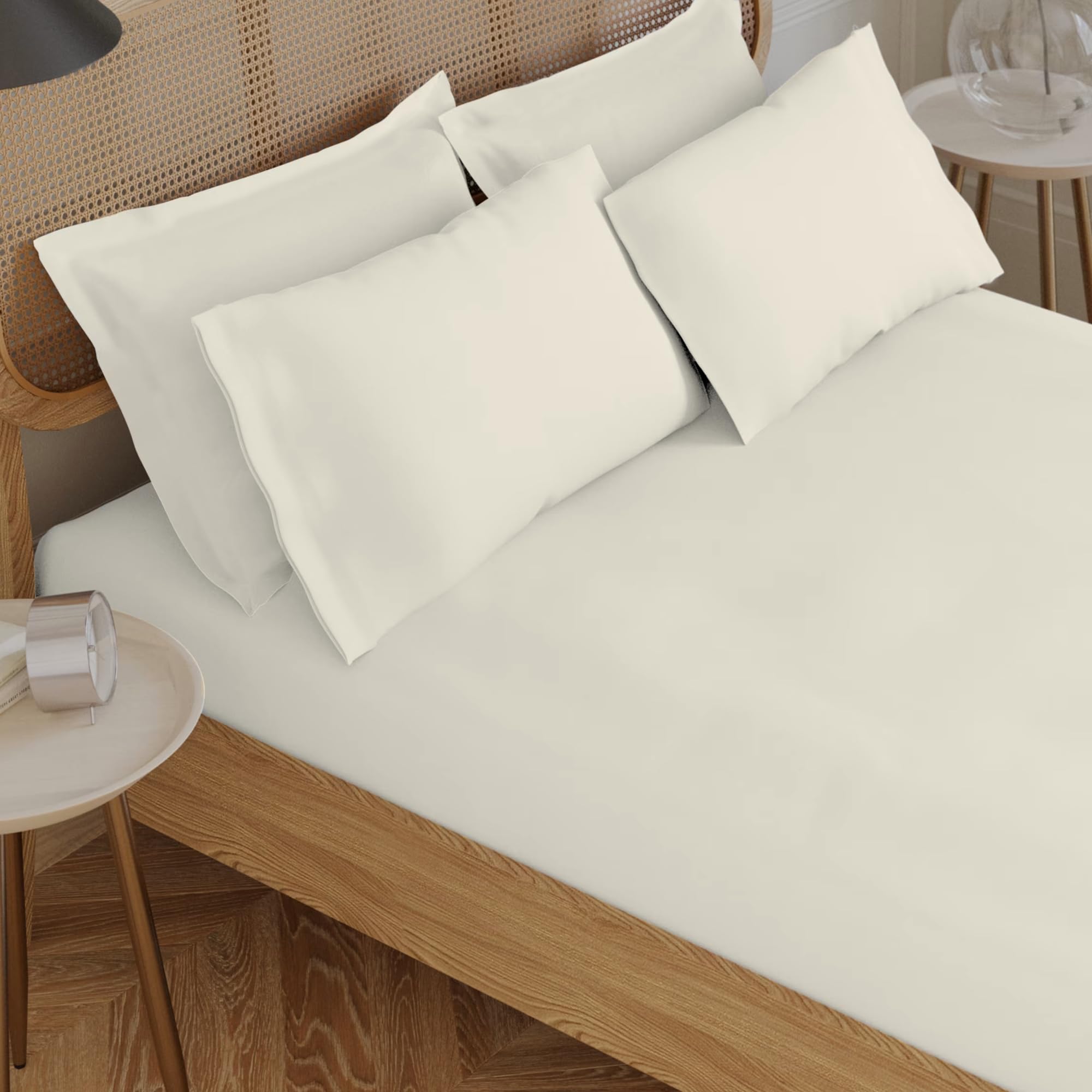 The Linen Company NY Cotton Flat Sheet Double – 100% Cotton Percale, Light, Cool & Crisp Hotel Feeling, Breathable, Softer After Each Wash, Skin-Friendly, Temperature-Regulating for Luxurious Sleep