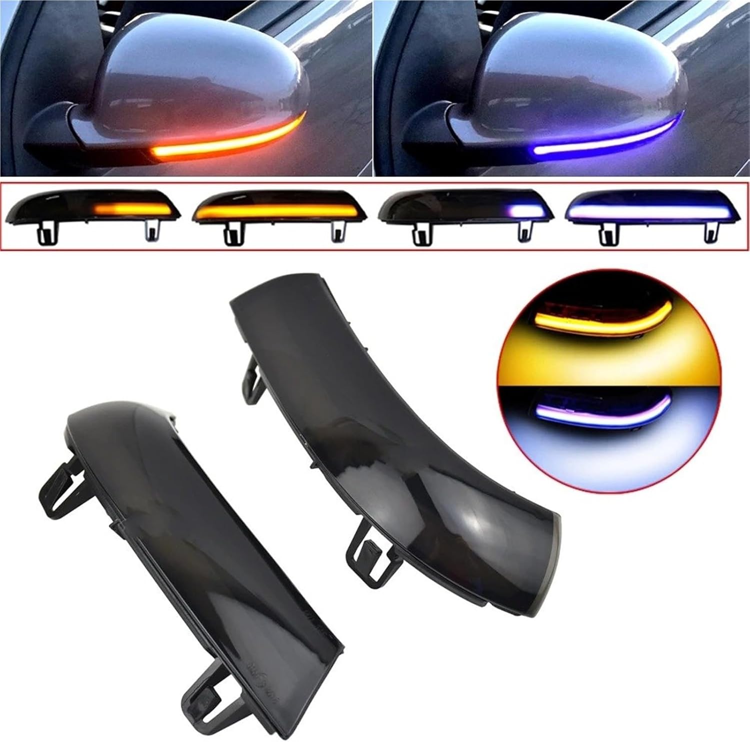 ミラーターンシグナルライト ダイナミックターンシグナル LED バックミラーインジケーター ウィンカー リピーターライトジェッタMK