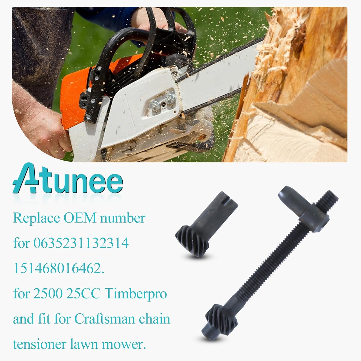 Chainsaw Adjuster Tensioner, Chain Adjuster Screw Tensioner for 500 25CC Timberpro Lawnflite 06352311314 Lawn Mower image 4