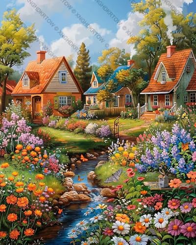 500 Pcs Puzzle for Adults Flower Landscape Jigsaw Puzzles 500 Pcs Challenging Family Activity Great Gift Idea for Family Friends Hard Puzzle -S