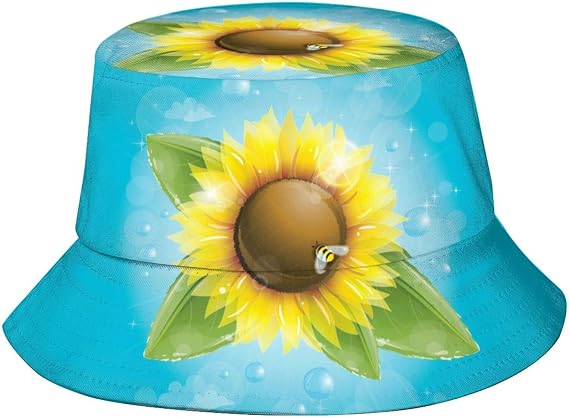 WZBUKSHOP Sunflower Bee Bucket Hat 
