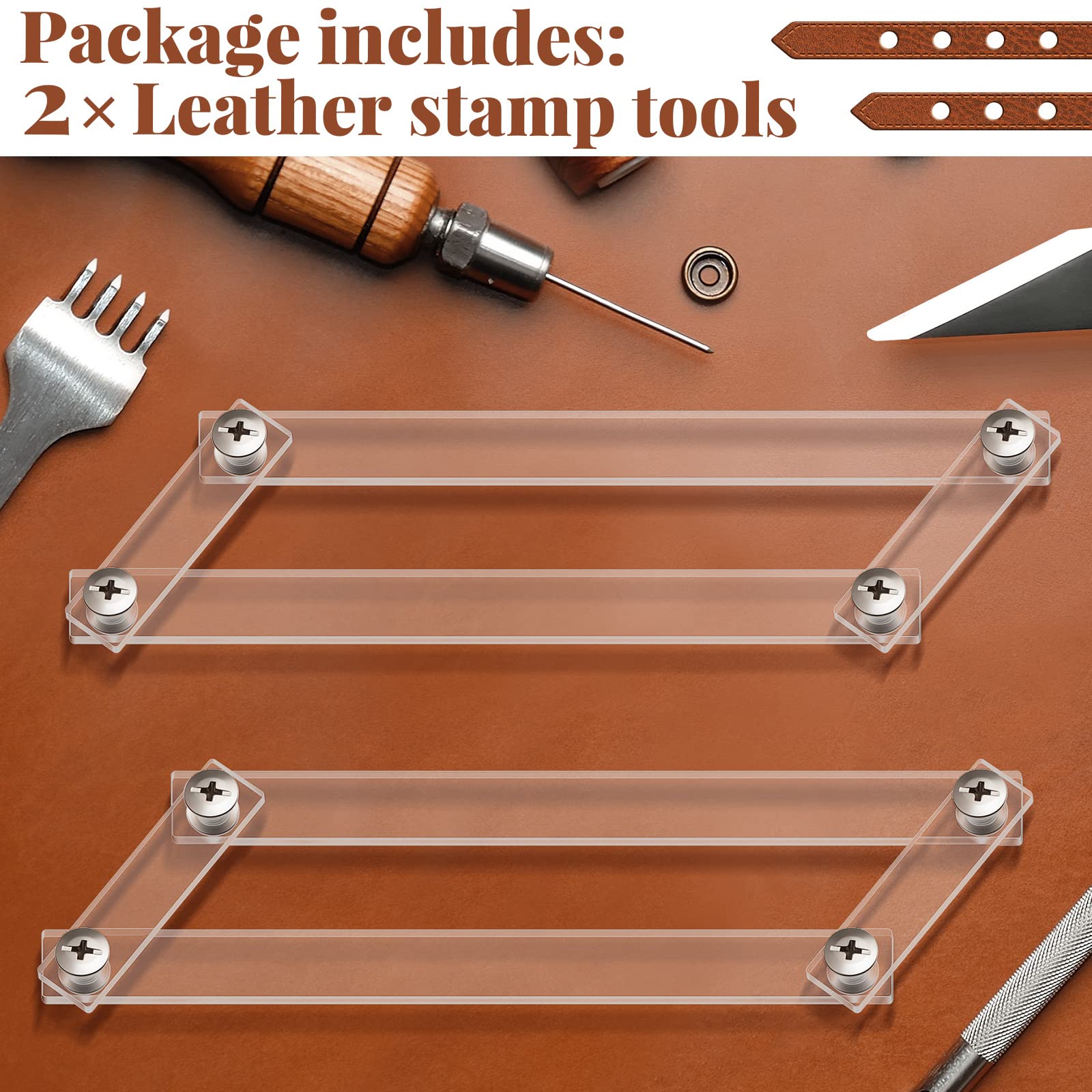 2-tlg Leder-Stempel Set - Professionelle Werkzeuge Für Lederarbeiten Und Bastelprojekte