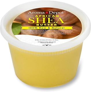 Raw African Shea Butter 12 oz Yellow/Gold Grade A 100% Pure Natural Unrefined Fresh Moisturizing, Ideal for Dry and Cracked Skin. It can be used in the Body, Hair and Face.