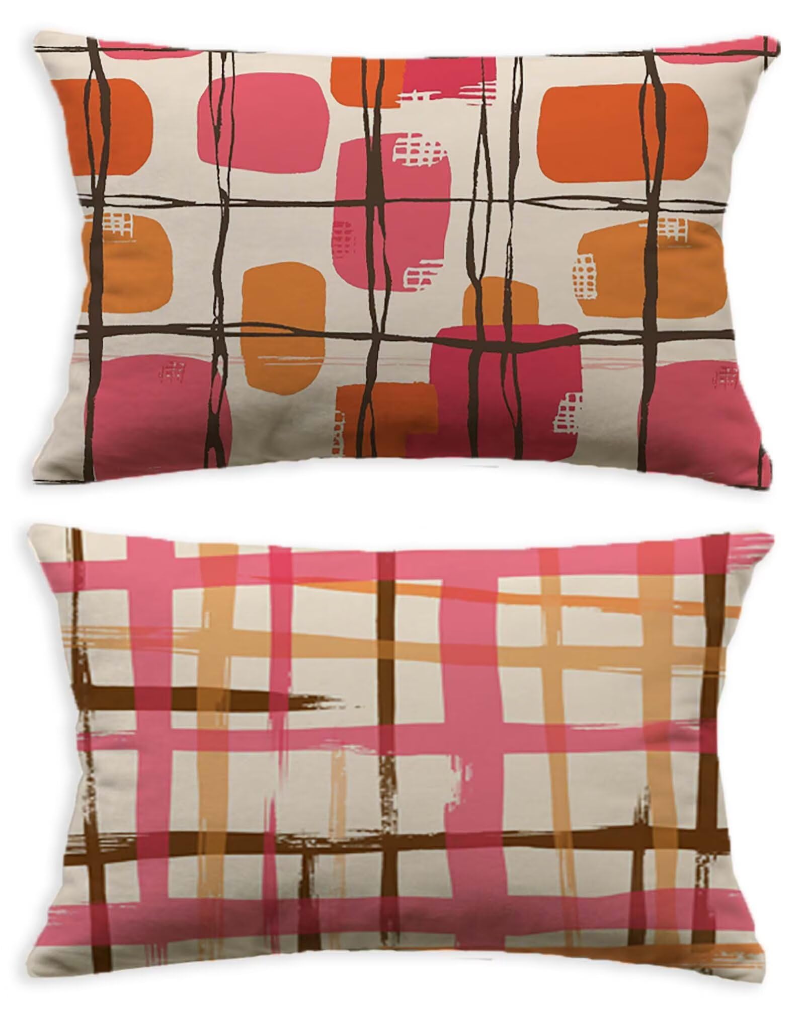 Coussin treillis 50x70 lot de 2 housses en velours premium double face O-267C