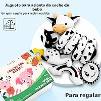 Vista 7 de Asiento de coche en espiral para bebés de 0 a 6 meses, asiento de coche para bebé, juguetes sensoriales de alto contraste, accesorios para colgar