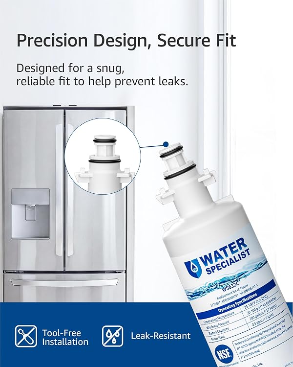 Waterspecialist 469690 ADQ36006101 Refrigerator Water Filter, Replacement for LG® LT700P®, Kenmore® 9690, ADQ36006102, 46-9690, LFXS30766S, WSL-3, FML-3, RFC1200A, 3 Pack by Waterspecialist - Image 8