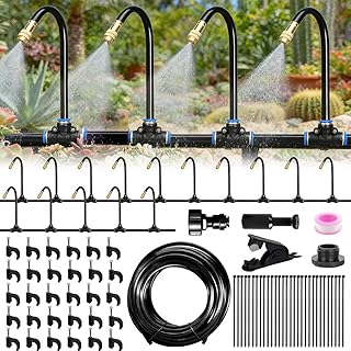 15M Bewässerungssystem Garten, Automatische Bewässerung Set,15 Pcs Einstellbare Düse, Tröpfchenbewässerung, Sprühnebel Bewässerung, für Garten, Gewächshaus, Balkon, Terrasse (15M)