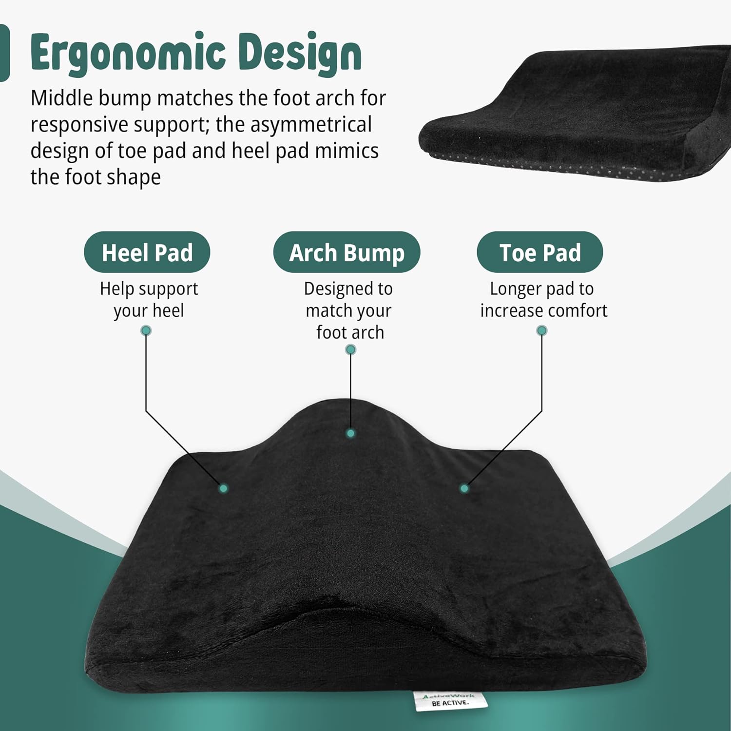 2-in-1 Portable Foot Rest & Exerciser - Improve Circulation & Exercise Massage Foot Under Desk Work Office Chair, Gaming Chair & Home