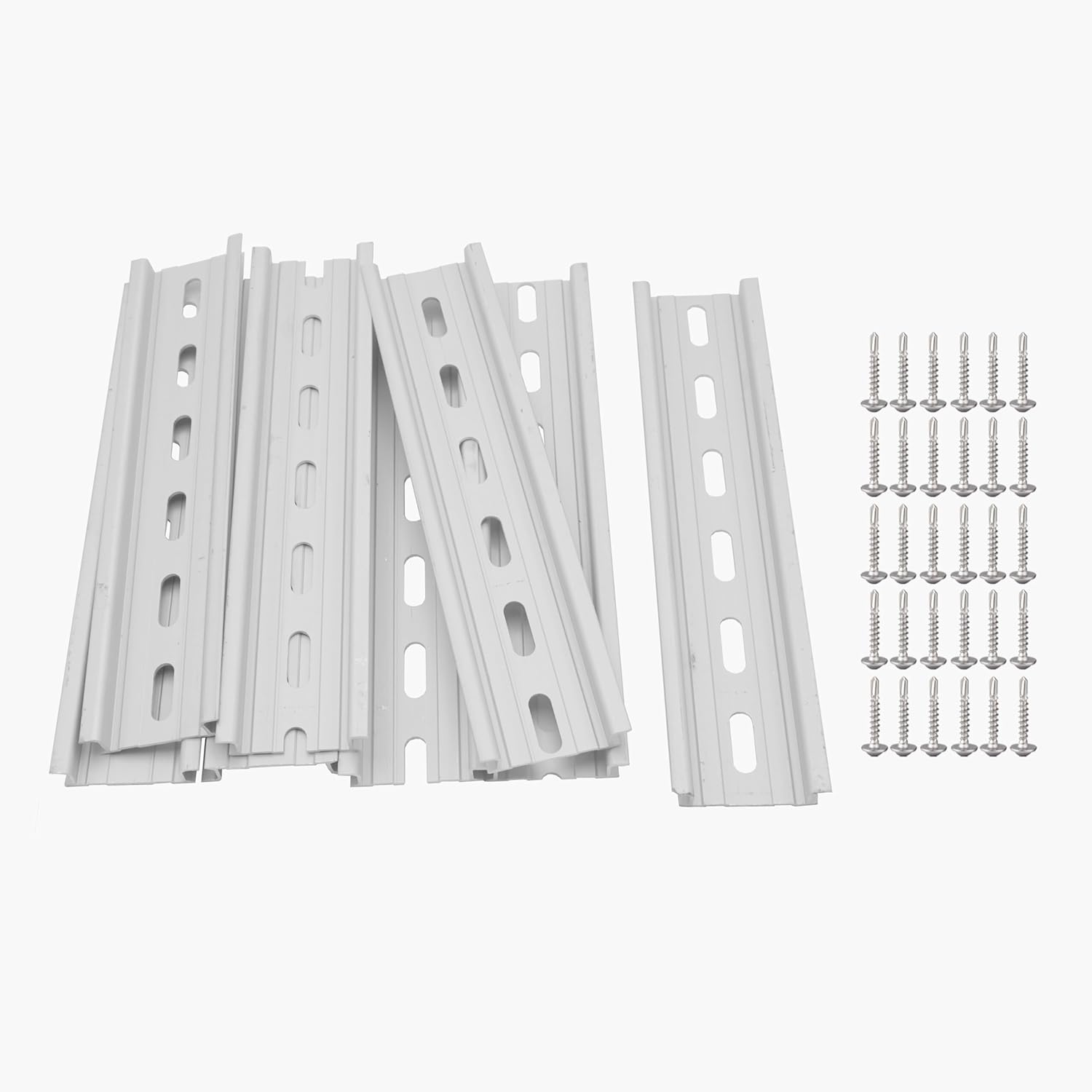 10 Pieces 39" Aluminum DIN Rails,RoHS Standard Slotted DIN Rail,with Extra Screws for Hardware Components Mounting (39inch)