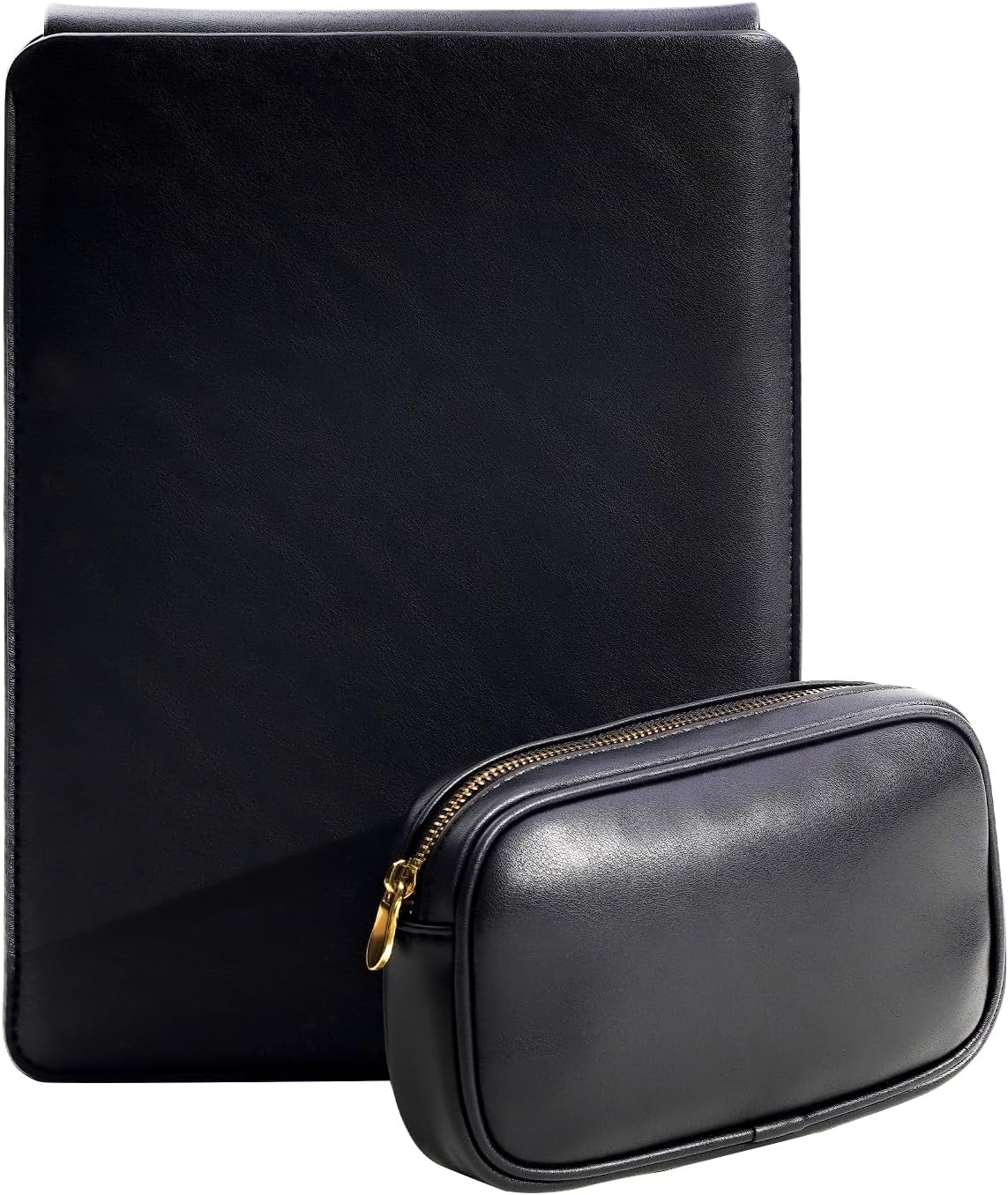 PU Leather Padded Laptop Sleeve 16Inch Compatible with MacBook Pro 16 M3 A2991, 15Inch Laptop Bag Compatible with MacBook Pro 15 with Charger Pouch Color Black