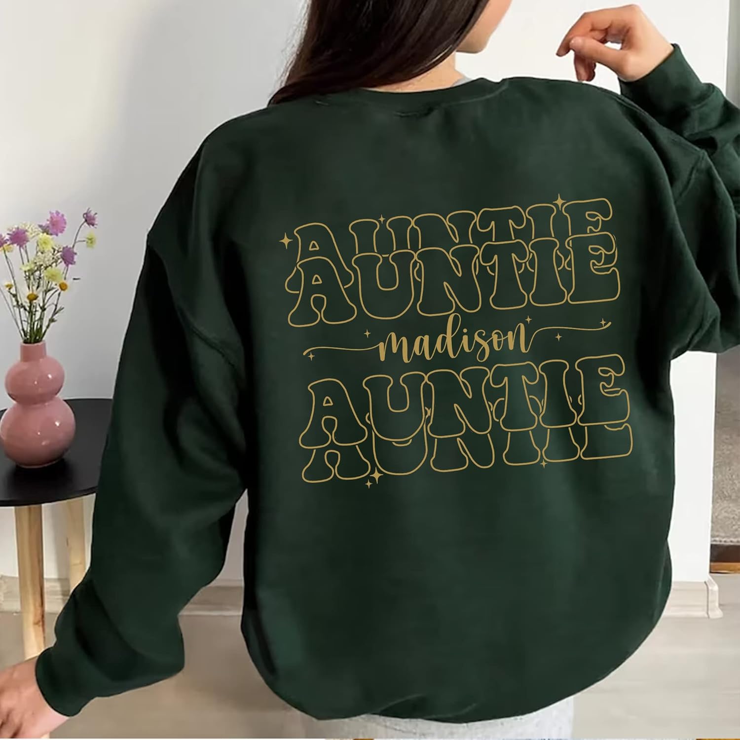 Personalized Cool Aunts Club Sweatshirt - Custom Name Aunt Sweatshirt, Cool Aunt 2 Sided Sweatshirt