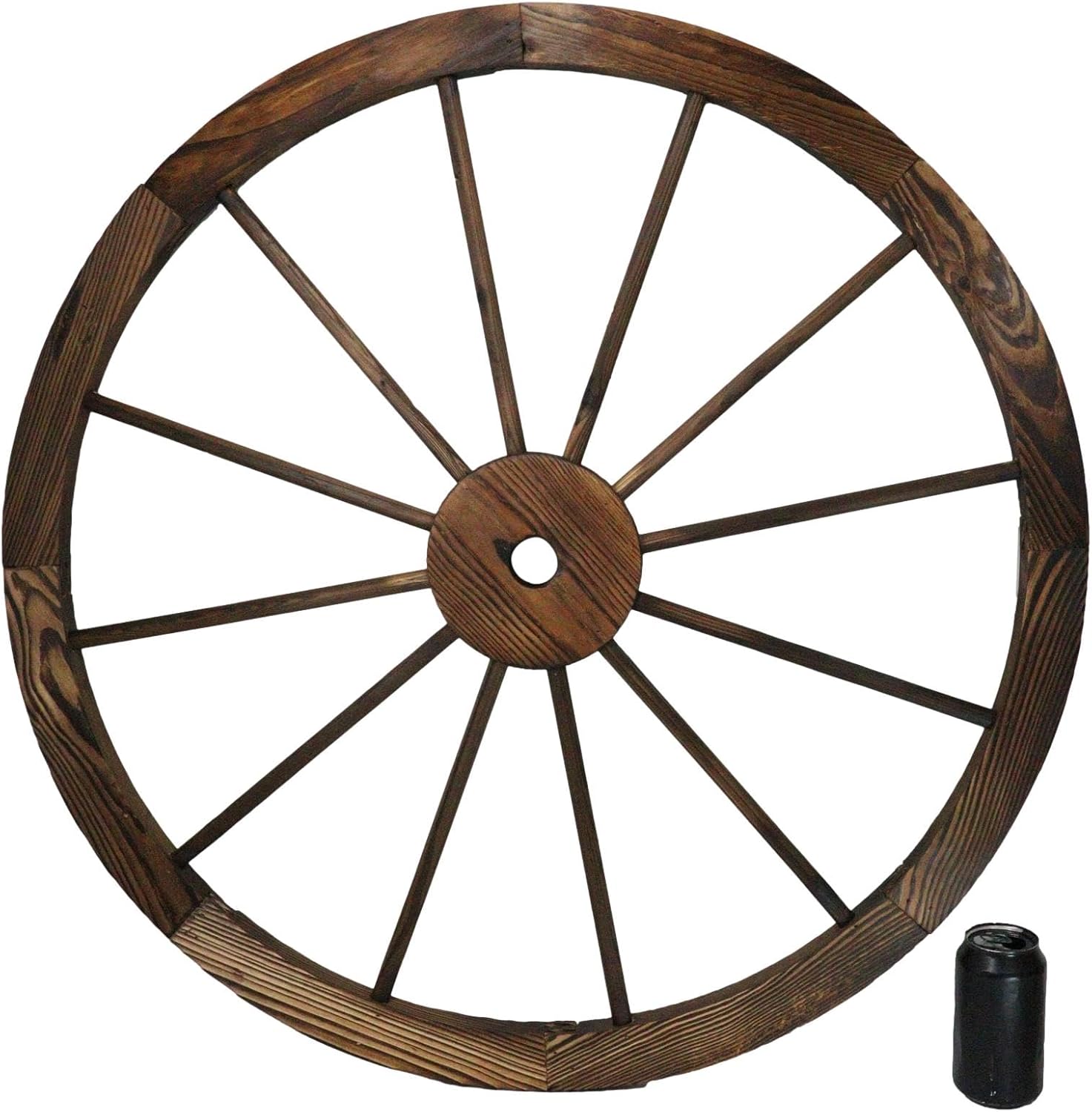 Ebros Gift Oversized 31.5" Diameter Vintage Rustic Round Wood Cartwheel Wagon Wheel Wall Decor 3D Art Decorative Hanging Plaque Western Country Ranch Old World Transportation Mode Home Accent Sculpture