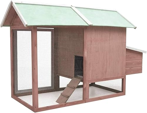 Miniatura 4 de Tidyard Jaula de madera para gallinero con bandeja extraíble, caja nido y rampa para gallineros, casa de aves de corral, casa de animales de