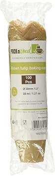 Tulips Golden Brown Silicone Baking Cup Liner Case of 100, PacknWood - Gold/Brown Parchment Paper Cupcake Liners 1.25 oz, 2.5" x 1.1" PK209CPST1M