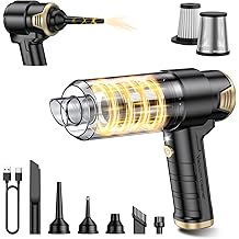 JONYJ 手持式汽车吸尘器无绳,16000PA 手持式吸尘器便携式,2 合 1 空气除尘器和迷你吸尘器可充电,带 LED、多喷嘴和可清洗过滤器,适用于家庭办公室汽车宠物