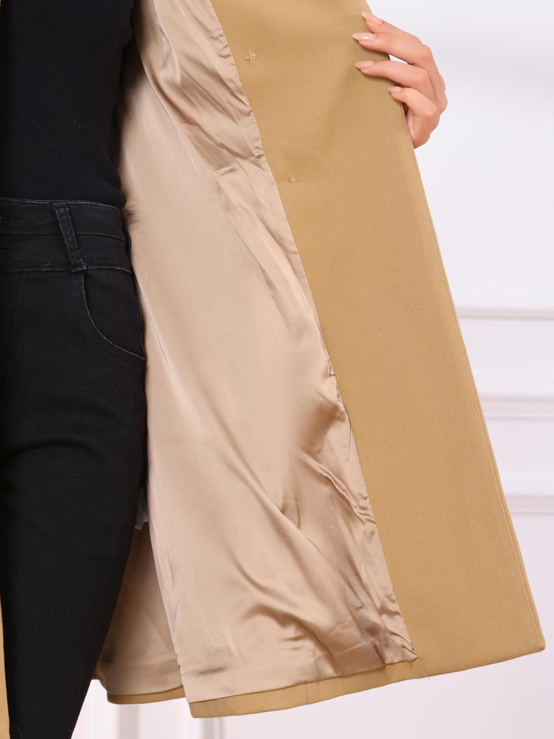 Allegra K Women's Peacoat Overcoat Double Breasted Vintage A-line Flare Winter Coat