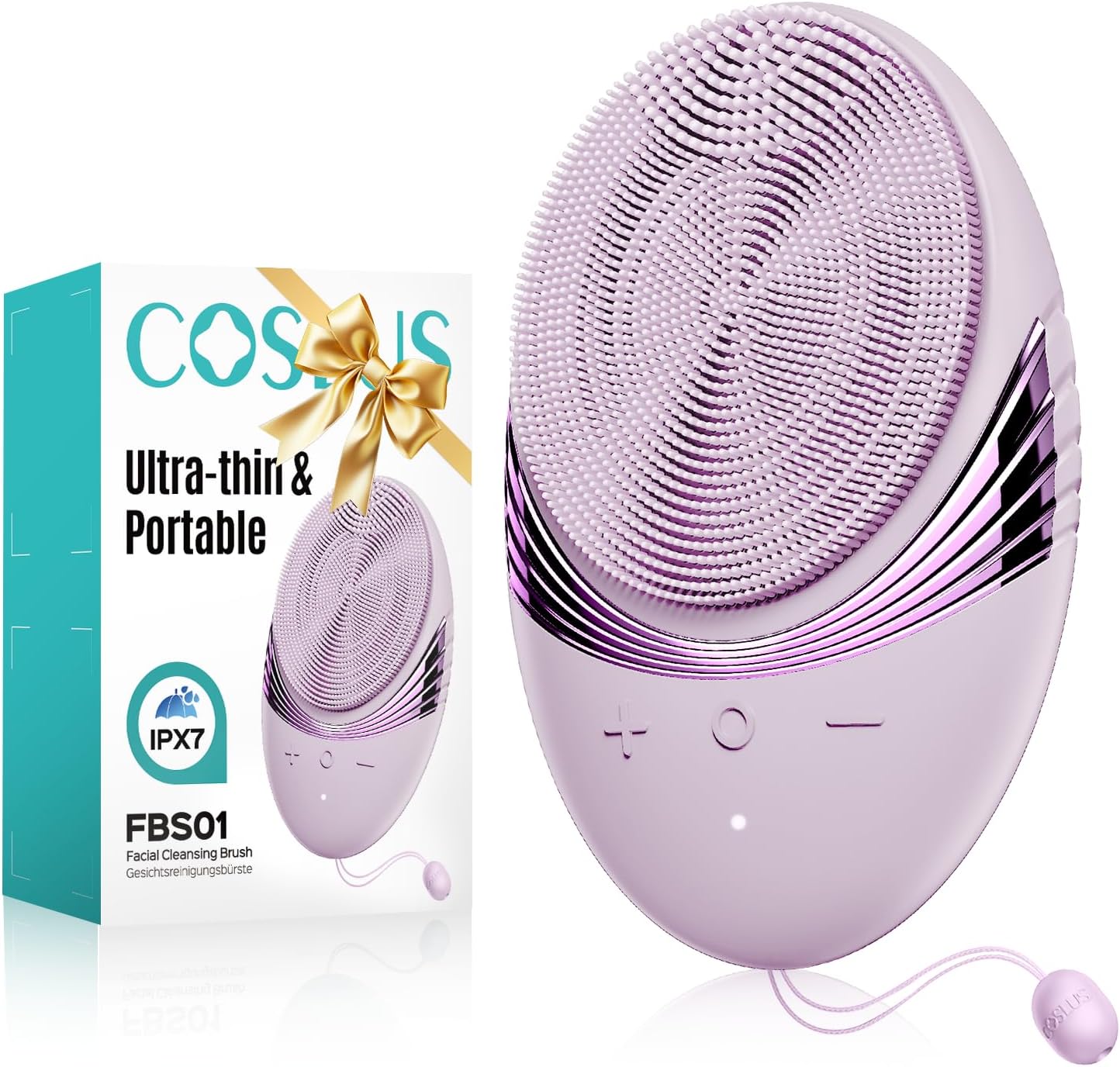 COSLUS Face Scrubber Facial Cleansing Brush: 5 Cleansing Modes Silicone Face Wash Scrubber for Women Skin Care, Sensitive Skin – Deep Cleansing & Gentle Exfoliating, Portable for Shower & Travel