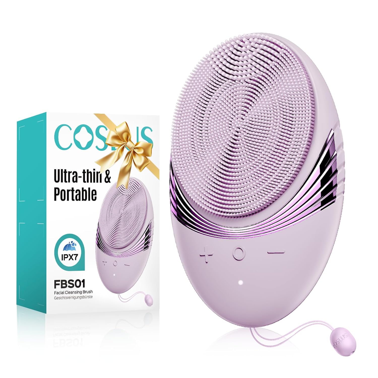 Uimoky Facial Cleansing Brush, 3-in-1 Electric Silicone Face Scrubber, Vibrating Massager, IPX7 Waterproof, USB Rechargeble Pore Brush for Deep Cleanning, Blackhead Remover, Exfoliating (Purple) 85g
