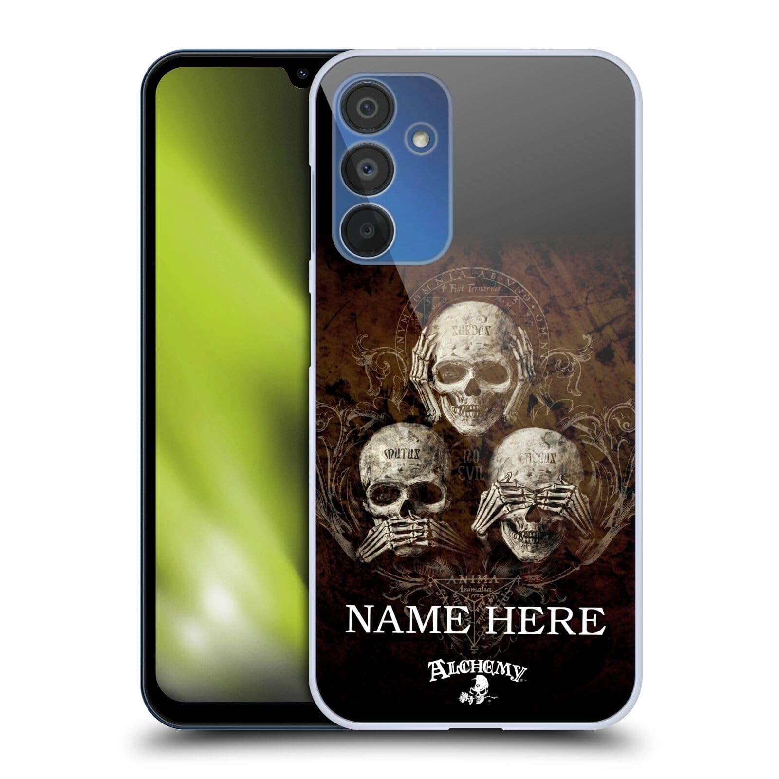 Coque Samsung Galaxy A15 personnalisable prénom initiale Alchemy Gothic rigide noire - 7