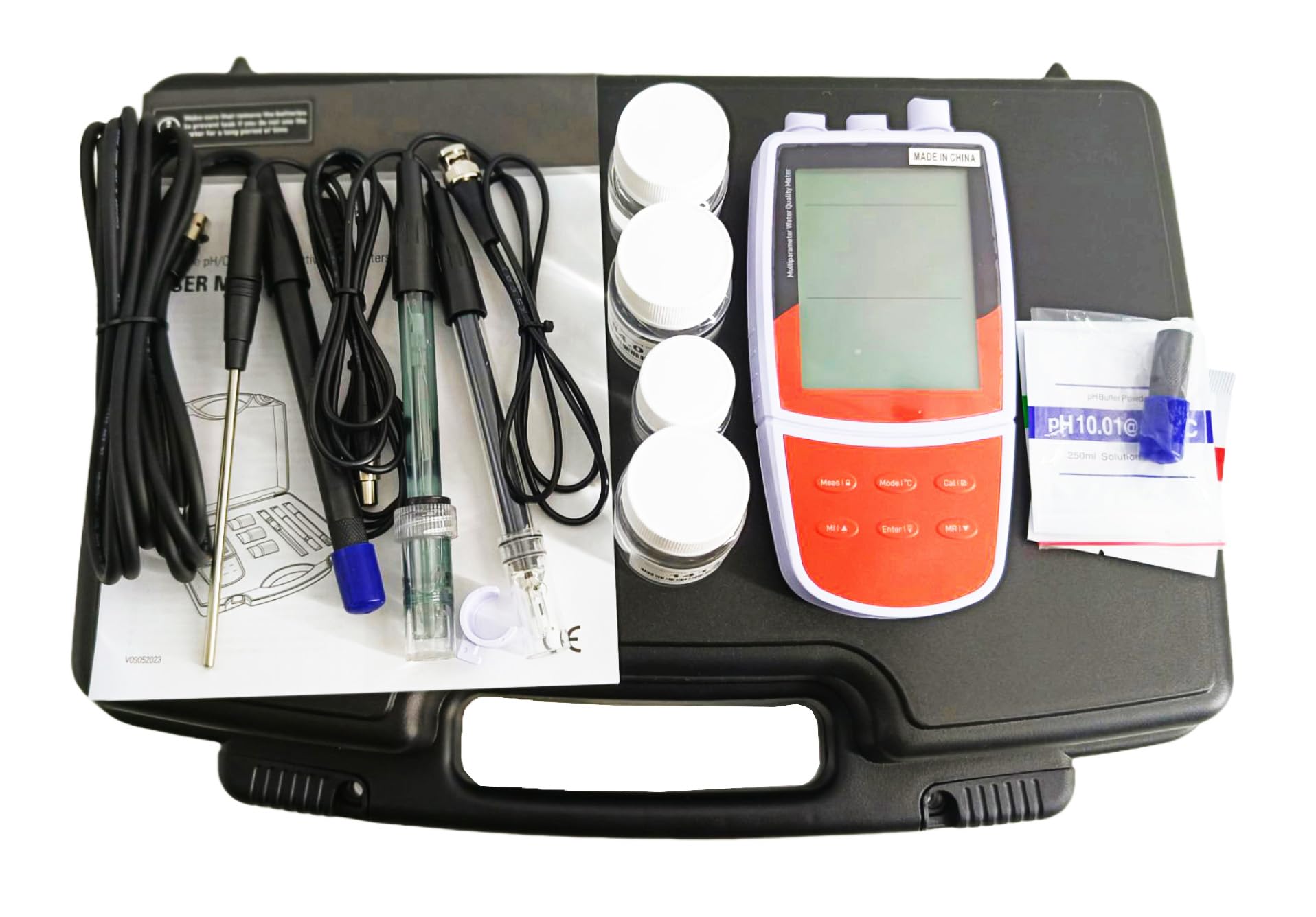 HFBTE Multiparameter Water Quality Analyzer PH ISE Conductivity DO Meter for Measuring PH ORP ISE Conductivity TDS Salinity Resistivity and DO with USB Communication Interface