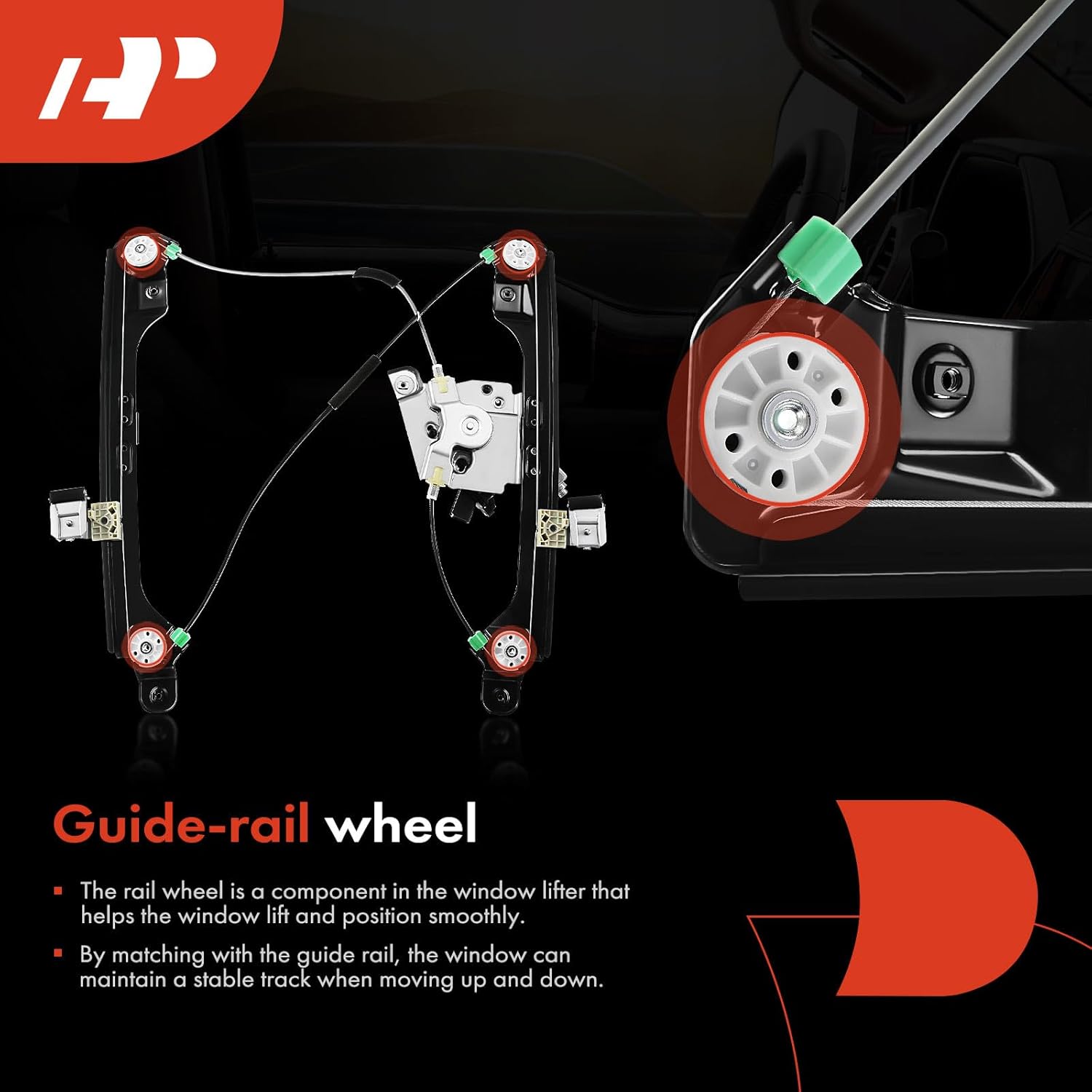 A-Premium Electric Power Window Regulator with Motor Compatible with Cadillac SRX 2010-2015 Saab 9-4X 2011 Front Right Passenger Side