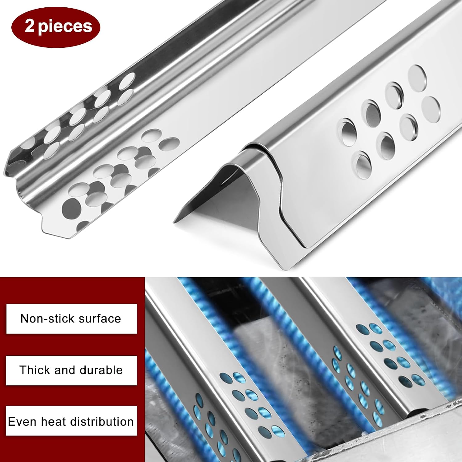 Hiorucet Grill Parts for Charbroil Tru-Infrared 463642316 466642316 466642416 463644220 463245518 463632520, Grill Emitters and Cooking Grates for G362-2100-W1, G369-0030-W2, Heat Plates, Burners