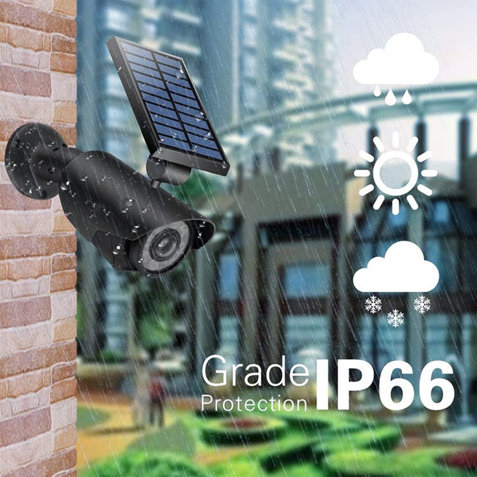 Caméra Simulée Anti-cambriolage Caméra Factice Sygonix Avec LED Clignotante Et Panneau Solaire - Détection Intérieur/Extérieur IP44 Faux Boitier Alarme