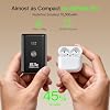 Cargador portátil nanotecnológico 10000mAh con 2 cables integrados, 45% más compacto | Batería externa de carga rápida 22.5W, pantalla LED, cargador de viaje compacto para iPhone /Samsung /Google /Android 5
