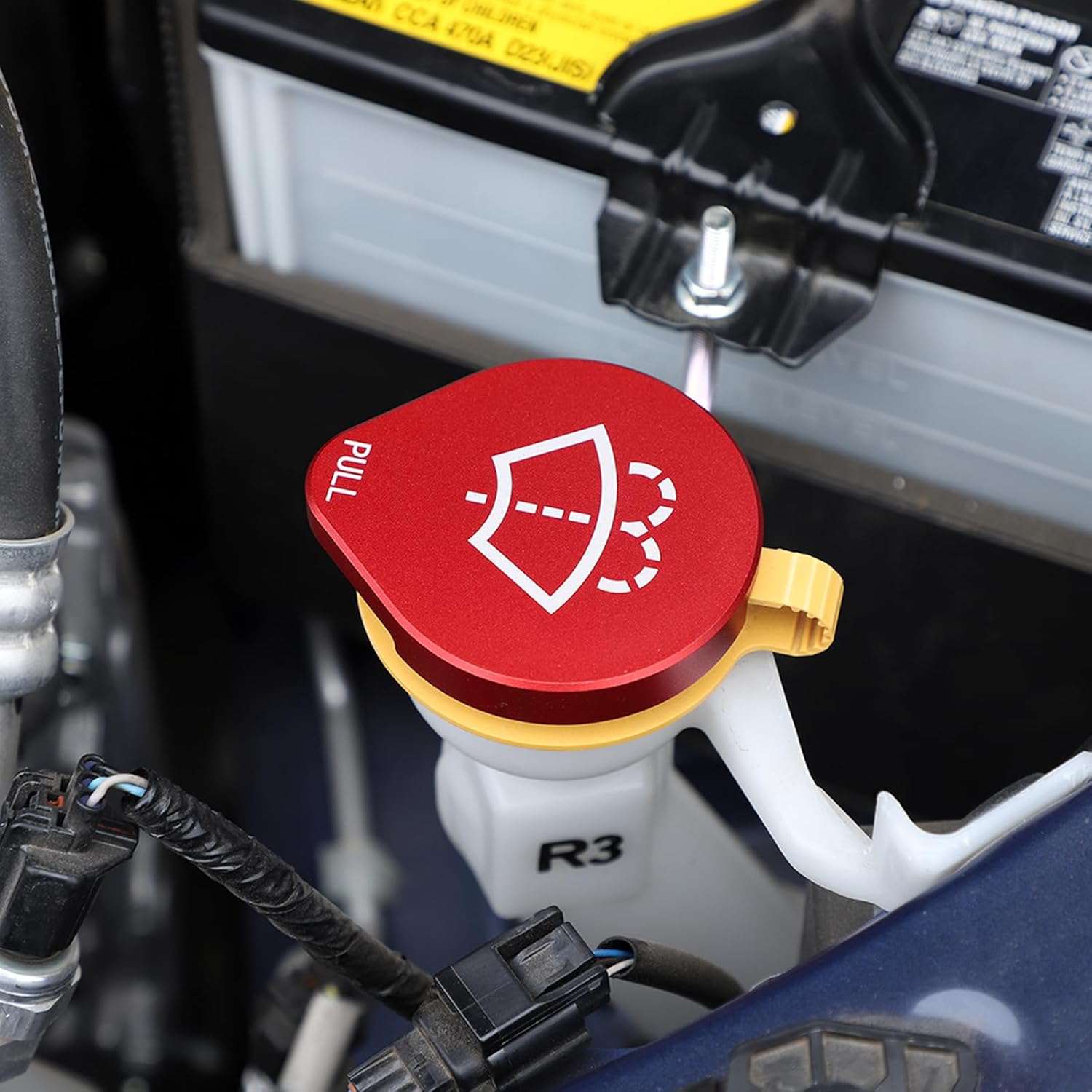 Aluminum Alloy Engine Oil Cap Radiator Cap Washer Cap Brake Fluid Cap Cover Trim Compatible with Subaru WRX 2022 2023, Engine Cap Cover Set WRX Accessories 4PCS (red)