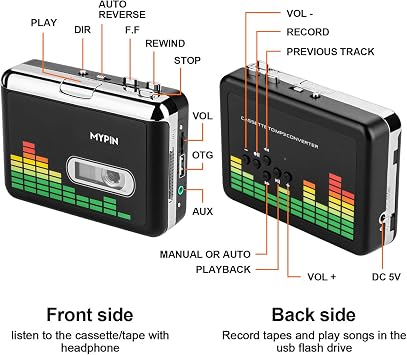 USB Cassette to MP3 Converter, Portable Cassette Tape Player No PC Required