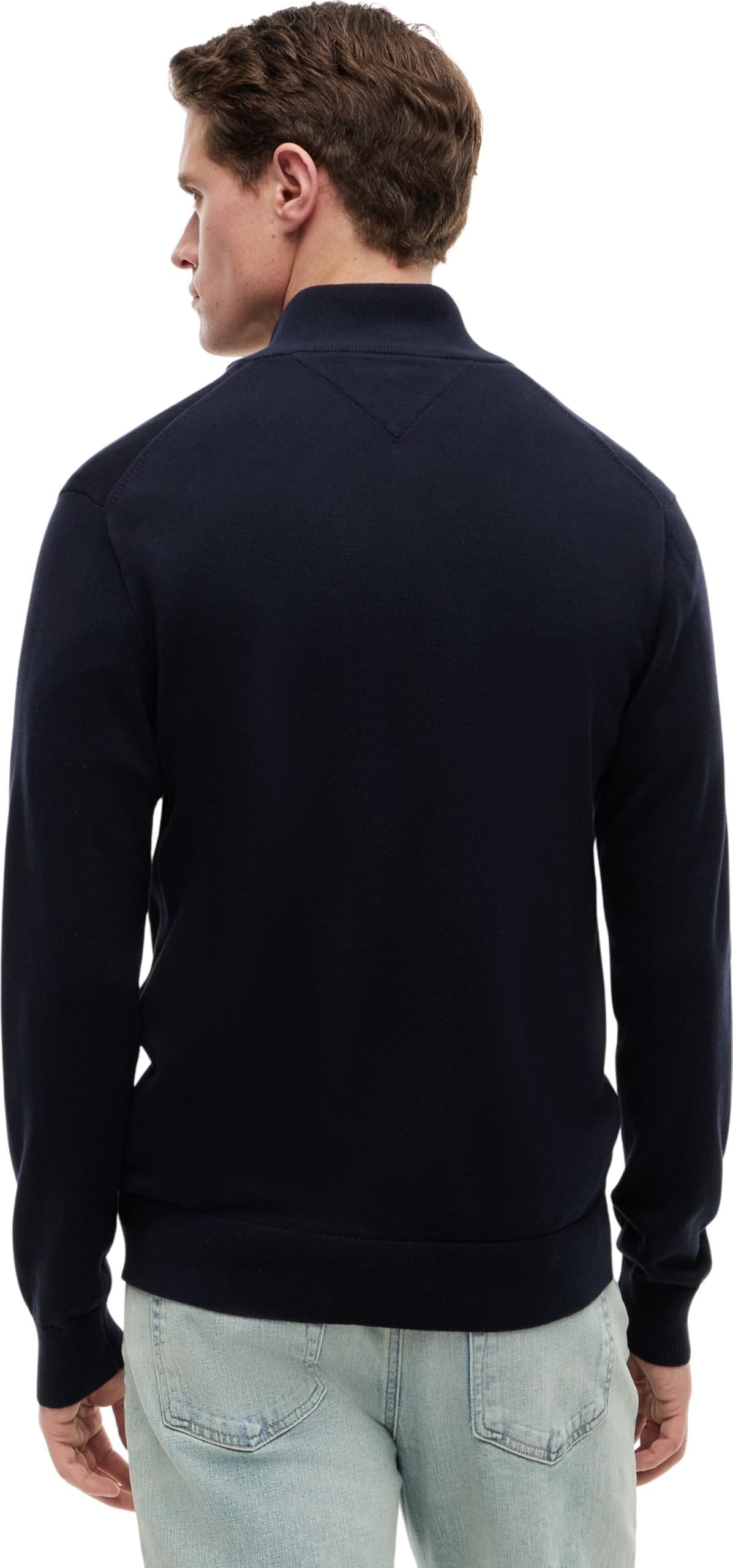 Tommy Hilfiger Pull avec Fermeture Éclair Homme Essential Cotton Zip Thru Col Montant
