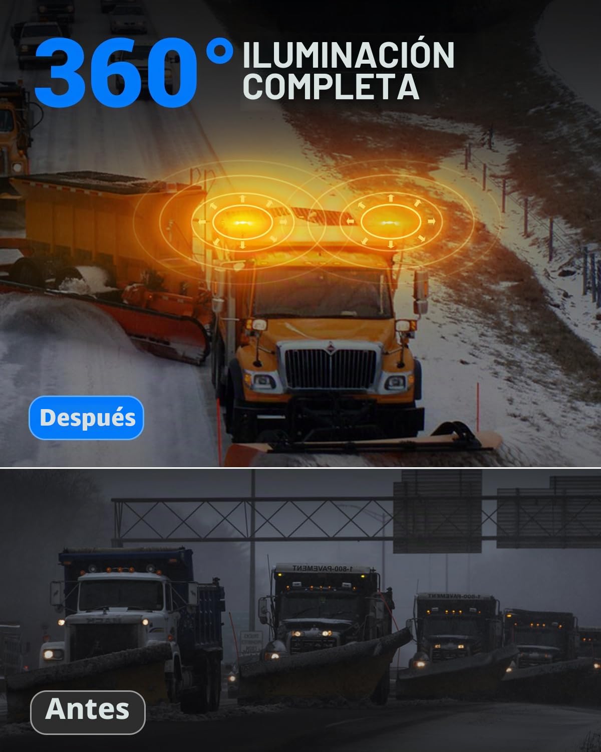 SUPAREE 12/24V Luz LED Rotativo Luz De Emergencia Para Tractor Naranja Tractor con Interruptor E-MARK 12 Modos de Flash IP67 para Camion Vehículo Remolque 1 Pieza