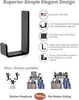 Vista 2 de 6 Pack Heavy Duty Steel Essential Style Wall Hooks for Indoors & Outdoors (White J Hook)