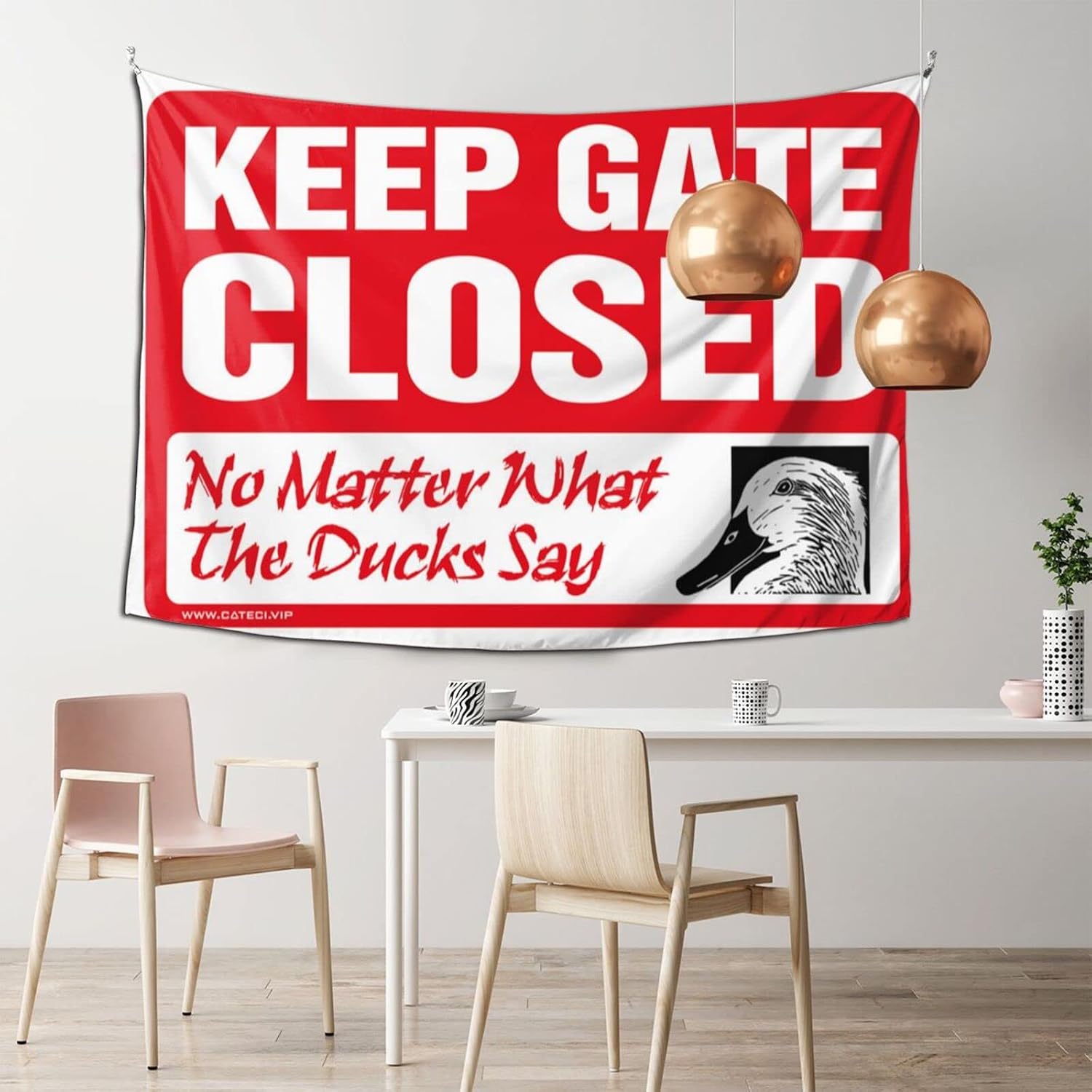 Tapestry For Walls Keep Gate Closed No Matter What The Duck Say Tapestry Funny Tapestries Stuff For Boys Room(100X150CM)