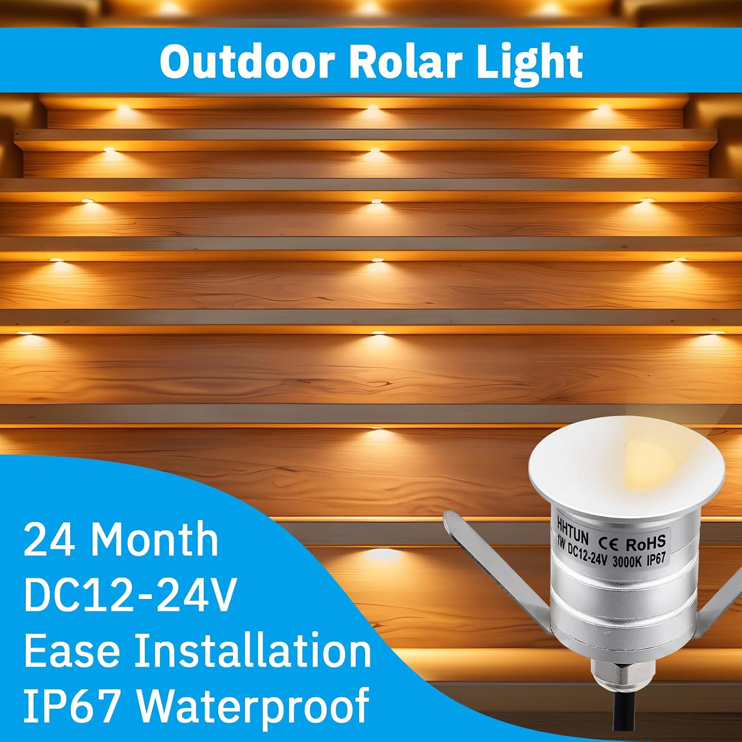 LED Step Light, 1W DC12-24V 3000K Floor Lights, Corner, recessed, Deck, Courtyard Lights, mini Step Lights(3000K，4Pack)