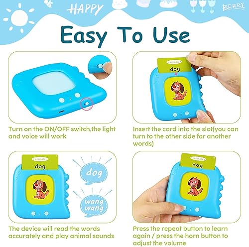 Miniatura 9 de Tarjetas didácticas de aprendizaje temprano, juguete educativo interactivo para niños pequeños con 224 palabras visuales, terapia del habla,