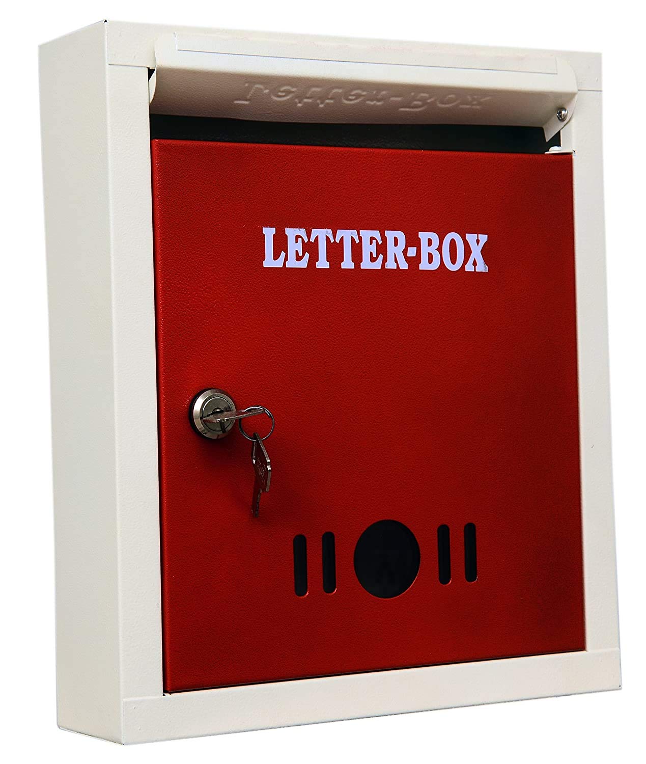 Hustle GrindMail Box/Letter Box for Home and Office | Gate and Wall Mount with Key Lock Big Size (Red)