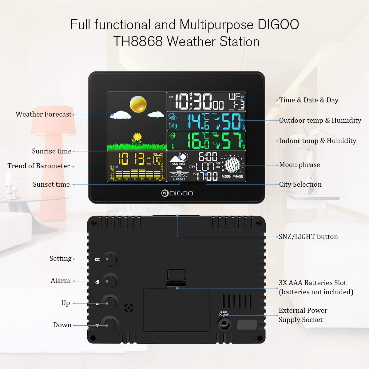 Detailed Diagram of Weather Station Features