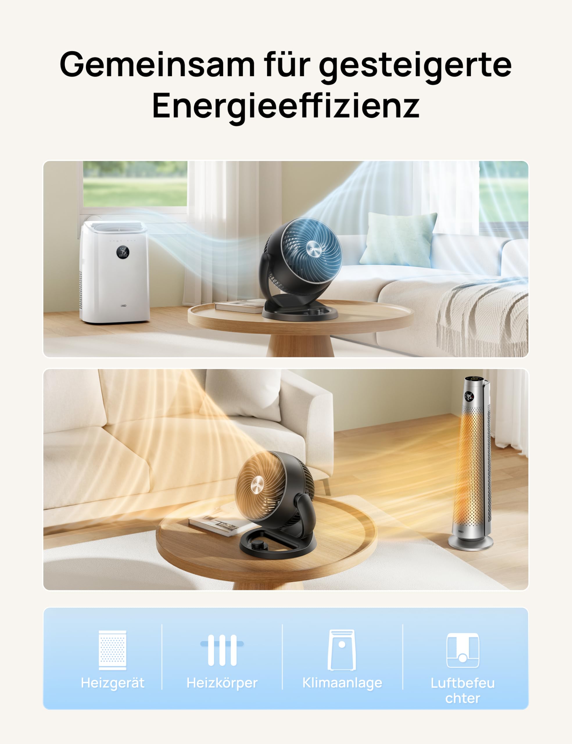 Dreo 25dB leiser Tischventilator – Bild 7