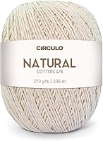 Vista 10 de Circulo Natural Cotton 4/4 DK - 14.11 oz de hilo sin teñir 100% algodón brasileño para ganchillo, tejer y macramé - Color: 20 - Natural