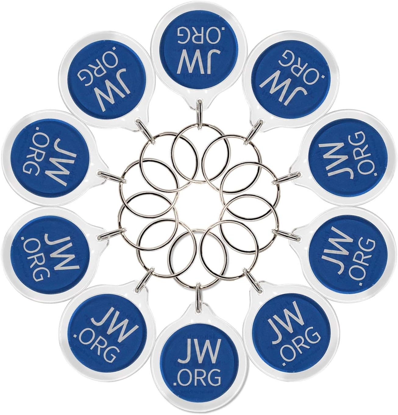 TONOS Round Jw.org No Blood Double Sided Key Chain. Jehovah's Witness Car accessory-10 Pieces Pack