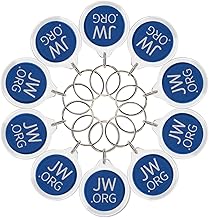 TONOS Round Jw.org No Blood Double Sided Key Chain. Jehovah's Witness Car accessory-10 Pieces Pack