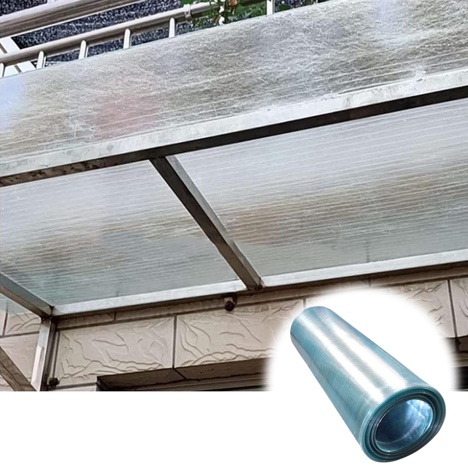 Paneles de invernadero de policarbonato transparente con protección UV, para exteriores y cubierta de techo de lluvia, ideal para toldos, cocheras, estadios y refugios de autobús (1,2 x 8 m)