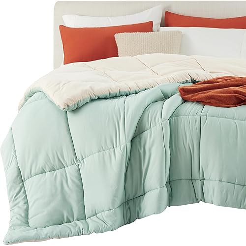 Bedsure Comforters Full Size -Duvet Insert Teal Blue/Linen Down Alternative Comforter Quilted All Season Duvet with Tabs-Machine Washable-Gifts for Women(Teal Blue/Linen,Full 86x82)