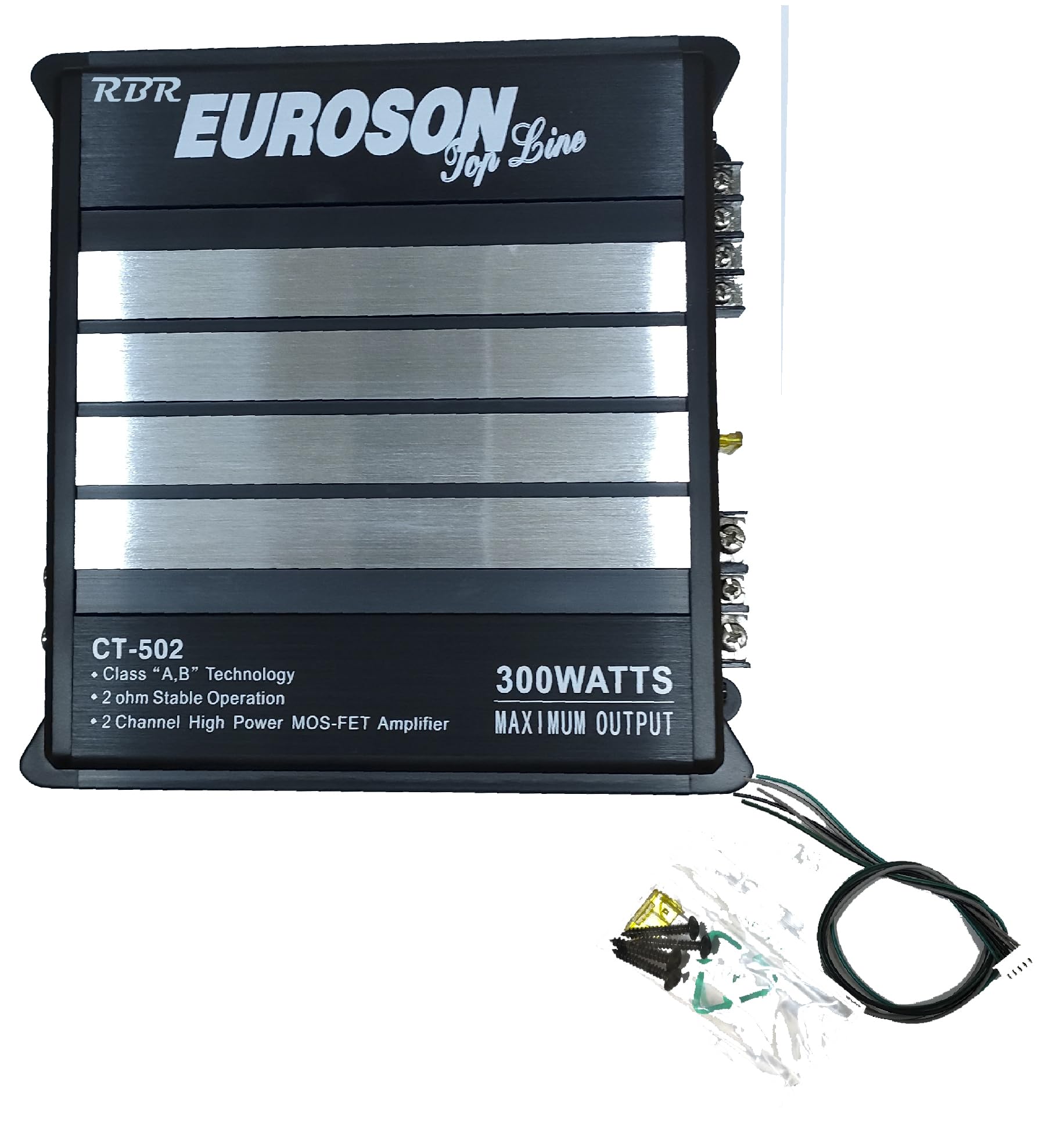 RBR Amplificador de Audio para automóvil Euroson, Amplificador de Potencia 12 V, 300 W, Amplificador de para Audio estéreo Universal para automovil