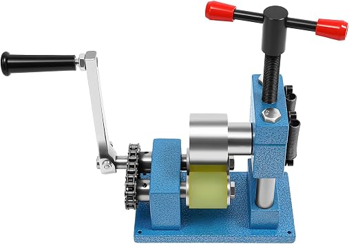 Subiudzzh Hand Crank Ring Bracelet Bending Machine, Jewelry Bending Machine with T-Bar & Roller-Control Handle Desktop for Jewelry Stores, Craft Rooms 7.09 x 9.45 Inch L*H