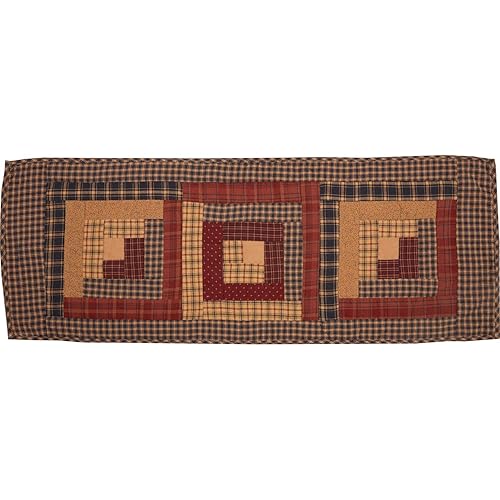 VHC Brands, Millsboro, Cotton, 13x36, Log Cabin Block Quilted Runner,