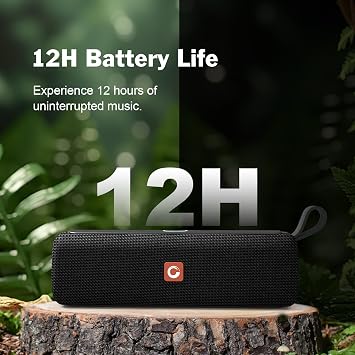 DOSS E-Go II Bluetooth Speaker with 12W Superior Sound, Loud Bass, IPX6 Waterproof, Built-in Mic, 12H Playtime, for Pool, Beach, Outdoor, and Travel