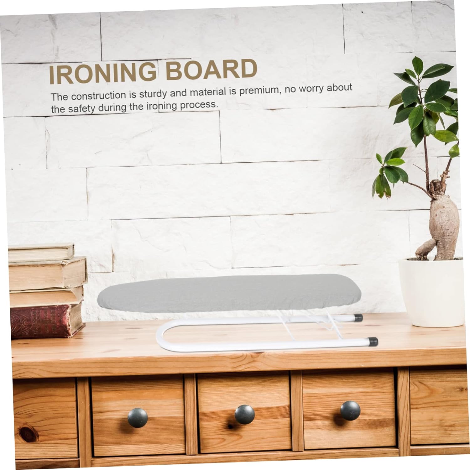 Foldable Portable Ironing Board Compact Tabletop Design with Thickened Stable Support for Easy Ironing Household Ironing Cold Grey