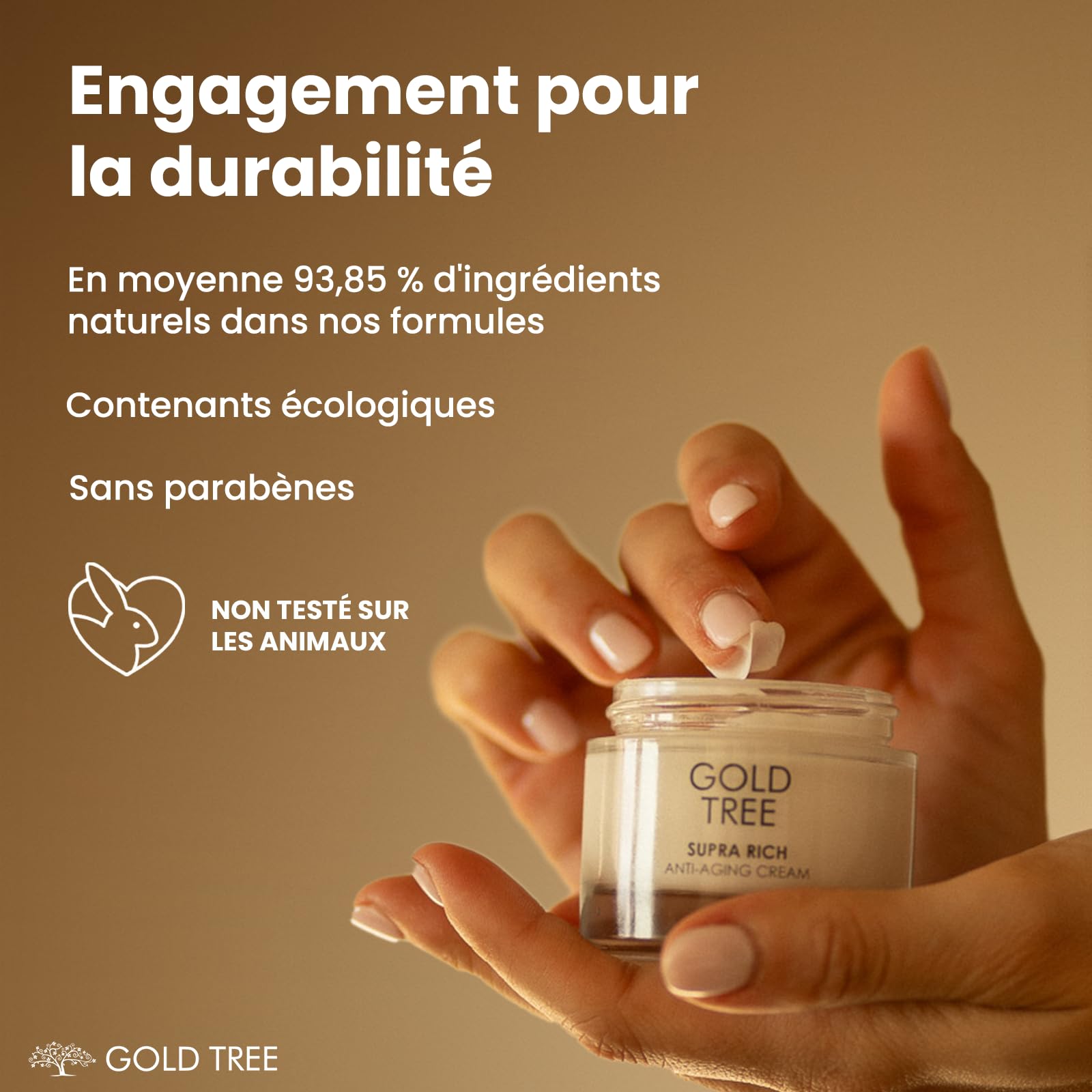 GOLD TREE Crème Anti-Âge à l'Acide Hyaluronique pour une Absorption Rapide 50 ml. Soin du Visage pour Femmes. Crème de Jour et de Nuit pour le Soin de la Peau. Crème Visage Anti-Boutons pour Femmes